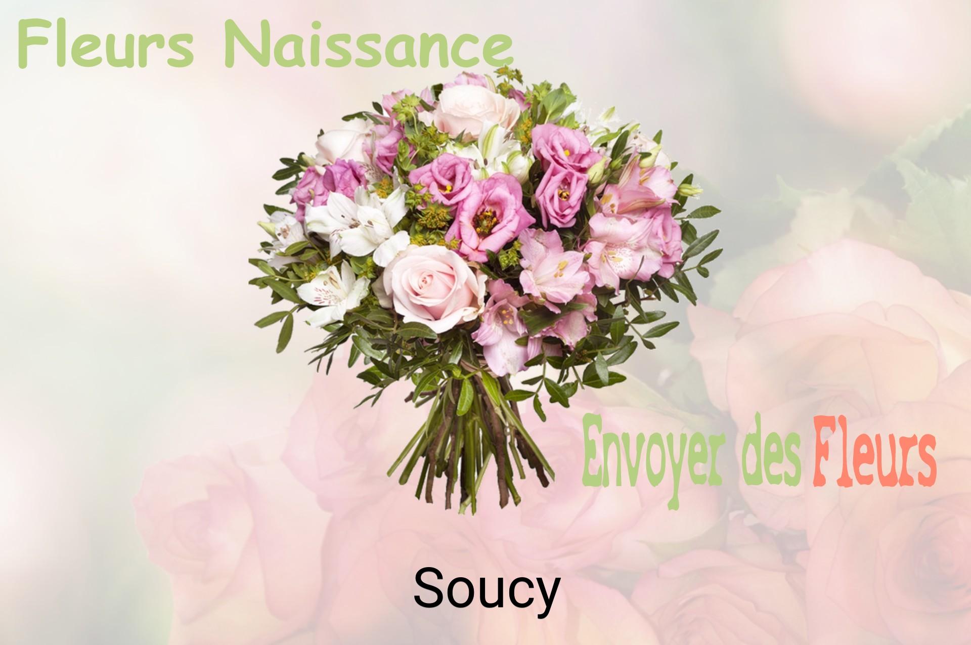 Bouquet de fleurs de naissance livré à Soucy